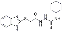 2-BENZIMIDAZOL-2-YLTHIO-N-(((CYCLOHEXYLAMINO)THIOXOMETHYL)AMINO)ETHANAMIDE Struktur