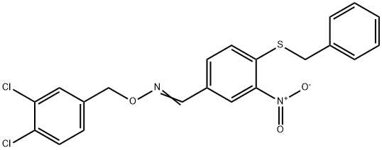 4-(BENZYLSULFANYL)-3-NITROBENZENECARBALDEHYDE O-(3,4-DICHLOROBENZYL)OXIME Struktur