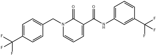 2-OXO-1-[4-(TRIFLUOROMETHYL)BENZYL]-N-[3-(TRIFLUOROMETHYL)PHENYL]-1,2-DIHYDRO-3-PYRIDINECARBOXAMIDE Struktur