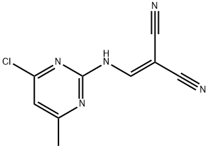 (((6-CHLORO-4-METHYLPYRIMIDIN-2-YL)AMINO)METHYLENE)METHANE-1,1-DICARBONITRILE Struktur