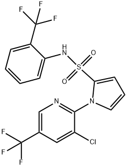 1-[3-CHLORO-5-(TRIFLUOROMETHYL)-2-PYRIDINYL]-N-[2-(TRIFLUOROMETHYL)PHENYL]-1H-PYRROLE-2-SULFONAMIDE Struktur