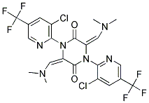 1,4-BIS[3-CHLORO-5-(TRIFLUOROMETHYL)-2-PYRIDINYL]-3,6-BIS[(DIMETHYLAMINO)METHYLENE]TETRAHYDRO-2,5-PYRAZINEDIONE Struktur