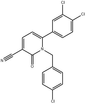 1-(4-CHLOROBENZYL)-6-(3,4-DICHLOROPHENYL)-2-OXO-1,2-DIHYDRO-3-PYRIDINECARBONITRILE Struktur