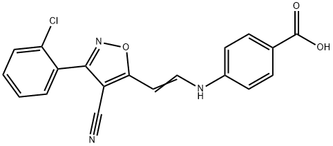 4-((2-[3-(2-CHLOROPHENYL)-4-CYANO-5-ISOXAZOLYL]VINYL)AMINO)BENZENECARBOXYLIC ACID Struktur