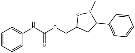 (2-METHYL-3-PHENYLTETRAHYDRO-5-ISOXAZOLYL)METHYL N-PHENYLCARBAMATE Struktur