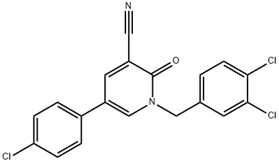 5-(4-CHLOROPHENYL)-1-(3,4-DICHLOROBENZYL)-2-OXO-1,2-DIHYDRO-3-PYRIDINECARBONITRILE Struktur