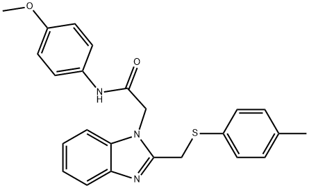 N-(4-METHOXYPHENYL)-2-(2-([(4-METHYLPHENYL)SULFANYL]METHYL)-1H-1,3-BENZIMIDAZOL-1-YL)ACETAMIDE Struktur