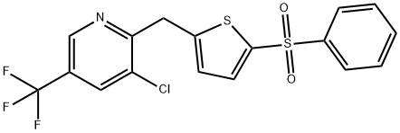 3-CHLORO-2-([5-(PHENYLSULFONYL)-2-THIENYL]METHYL)-5-(TRIFLUOROMETHYL)PYRIDINE Struktur