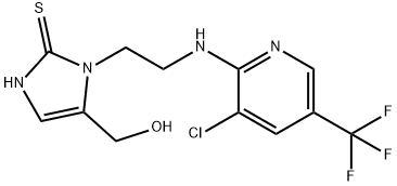 [1-(2-([3-CHLORO-5-(TRIFLUOROMETHYL)-2-PYRIDINYL]AMINO)ETHYL)-2-SULFANYL-1H-IMIDAZOL-5-YL]METHANOL Struktur