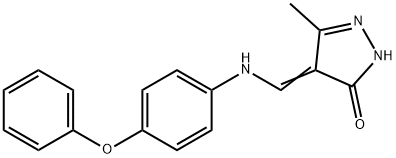 5-METHYL-4-[(4-PHENOXYANILINO)METHYLENE]-2,4-DIHYDRO-3H-PYRAZOL-3-ONE Struktur