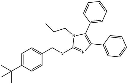 2-([4-(TERT-BUTYL)BENZYL]SULFANYL)-4,5-DIPHENYL-1-PROPYL-1H-IMIDAZOLE Struktur