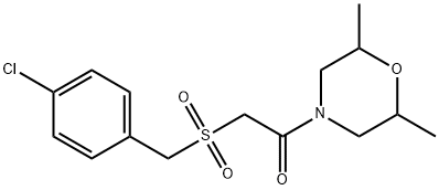 2-[(4-CHLOROBENZYL)SULFONYL]-1-(2,6-DIMETHYLMORPHOLINO)-1-ETHANONE Struktur