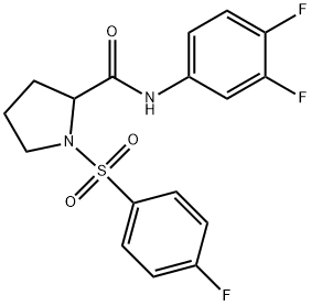 N-(3,4-DIFLUOROPHENYL)-1-[(4-FLUOROPHENYL)SULFONYL]-2-PYRROLIDINECARBOXAMIDE Struktur