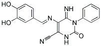 5-(1-AZA-2-(3,4-DIHYDROXYPHENYL)VINYL)-4-IMINO-2-OXO-3-PHENYL-1H-1,3-DIAZINE-6-CARBONITRILE Struktur