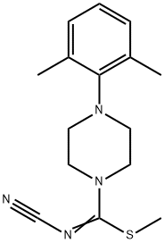 METHYL N-CYANO-4-(2,6-DIMETHYLPHENYL)TETRAHYDRO-1(2H)-PYRAZINECARBIMIDOTHIOATE Struktur