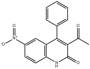 3-ACETYL-6-NITRO-4-PHENYLQUINOLIN-2(1H)-ONE Struktur