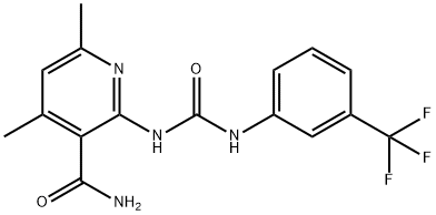 4,6-DIMETHYL-2-(([3-(TRIFLUOROMETHYL)ANILINO]CARBONYL)AMINO)NICOTINAMIDE Struktur