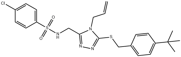 N-[(4-ALLYL-5-([4-(TERT-BUTYL)BENZYL]SULFANYL)-4H-1,2,4-TRIAZOL-3-YL)METHYL]-4-CHLOROBENZENESULFONAMIDE Struktur