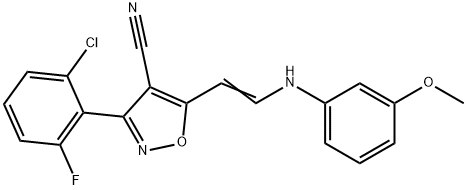 3-(2-CHLORO-6-FLUOROPHENYL)-5-[2-(3-METHOXYANILINO)VINYL]-4-ISOXAZOLECARBONITRILE Struktur