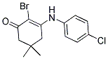 2-BROMO-3-((4-CHLOROPHENYL)AMINO)-5,5-DIMETHYLCYCLOHEX-2-EN-1-ONE Struktur