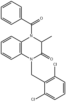 4-BENZOYL-1-(2,6-DICHLOROBENZYL)-3-METHYL-3,4-DIHYDRO-2(1H)-QUINOXALINONE Struktur