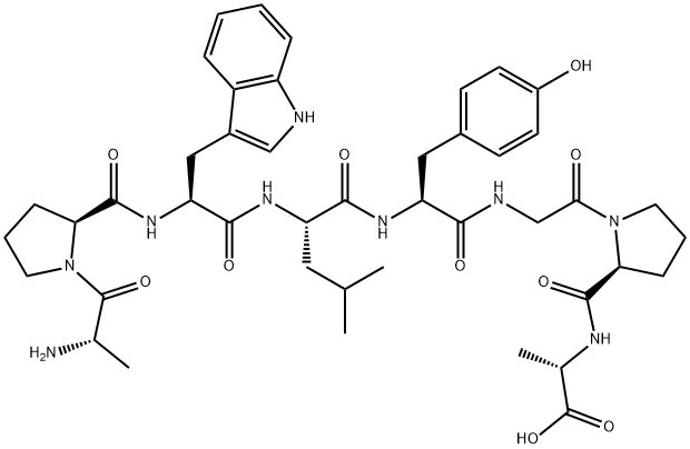 H-ALA-PRO-TRP-LEU-TYR-GLY-PRO-ALA-OH Struktur