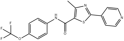 4-METHYL-2-(4-PYRIDINYL)-N-[4-(TRIFLUOROMETHOXY)PHENYL]-1,3-THIAZOLE-5-CARBOXAMIDE Struktur