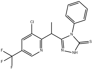 5-(1-[3-CHLORO-5-(TRIFLUOROMETHYL)-2-PYRIDINYL]ETHYL)-4-PHENYL-4H-1,2,4-TRIAZOL-3-YLHYDROSULFIDE Struktur