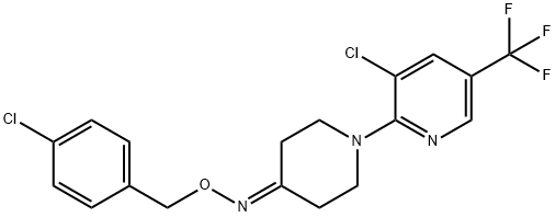 1-[3-CHLORO-5-(TRIFLUOROMETHYL)-2-PYRIDINYL]TETRAHYDRO-4(1H)-PYRIDINONE O-(4-CHLOROBENZYL)OXIME Struktur