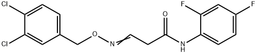 3-([(3,4-DICHLOROBENZYL)OXY]IMINO)-N-(2,4-DIFLUOROPHENYL)PROPANAMIDE Struktur