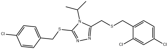 3-[(4-CHLOROBENZYL)SULFANYL]-5-([(2,4-DICHLOROBENZYL)SULFANYL]METHYL)-4-ISOPROPYL-4H-1,2,4-TRIAZOLE Struktur