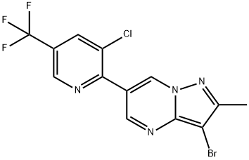 3-BROMO-6-[3-CHLORO-5-(TRIFLUOROMETHYL)-2-PYRIDINYL]-2-METHYLPYRAZOLO[1,5-A]PYRIMIDINE Struktur