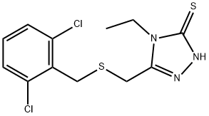 5-([(2,6-DICHLOROBENZYL)SULFANYL]METHYL)-4-ETHYL-4H-1,2,4-TRIAZOLE-3-THIOL Struktur