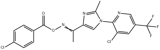 3-CHLORO-2-(4-([(4-CHLOROBENZOYL)OXY]ETHANIMIDOYL)-2-METHYL-1H-IMIDAZOL-1-YL)-5-(TRIFLUOROMETHYL)PYRIDINE Struktur