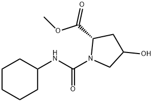 METHYL 1-[(CYCLOHEXYLAMINO)CARBONYL]-4-HYDROXY-2-PYRROLIDINECARBOXYLATE Struktur