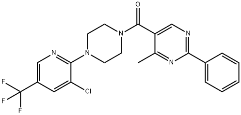 (4-[3-CHLORO-5-(TRIFLUOROMETHYL)-2-PYRIDINYL]PIPERAZINO)(4-METHYL-2-PHENYL-5-PYRIMIDINYL)METHANONE Struktur