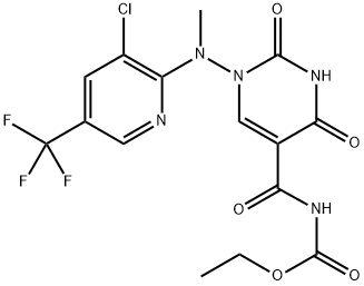 ETHYL N-((1-[[3-CHLORO-5-(TRIFLUOROMETHYL)-2-PYRIDINYL](METHYL)AMINO]-2,4-DIOXO-1,2,3,4-TETRAHYDRO-5-PYRIMIDINYL)CARBONYL)CARBAMATE Struktur