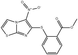 METHYL 2-[(5-NITROIMIDAZO[2,1-B][1,3]THIAZOL-6-YL)SULFANYL]BENZENECARBOXYLATE Struktur