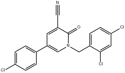 5-(4-CHLOROPHENYL)-1-(2,4-DICHLOROBENZYL)-2-OXO-1,2-DIHYDRO-3-PYRIDINECARBONITRILE Struktur