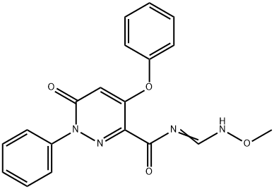 N-[(METHOXYIMINO)METHYL]-6-OXO-4-PHENOXY-1-PHENYL-1,6-DIHYDRO-3-PYRIDAZINECARBOXAMIDE Struktur