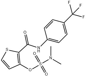 N,N-DIMETHYL(2-([4-(TRIFLUOROMETHYL)ANILINO]CARBONYL)-3-THIENYL)SULFAMATE Struktur