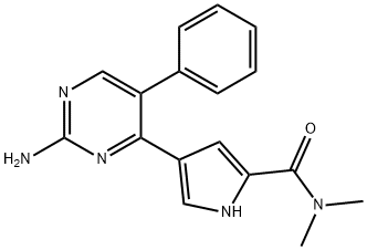 4-(2-AMINO-5-PHENYL-4-PYRIMIDINYL)-N,N-DIMETHYL-1H-PYRROLE-2-CARBOXAMIDE Struktur