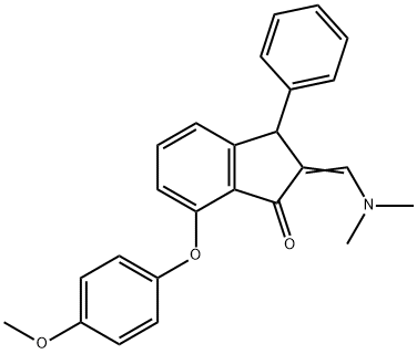 2-[(DIMETHYLAMINO)METHYLENE]-7-(4-METHOXYPHENOXY)-3-PHENYL-1-INDANONE Struktur