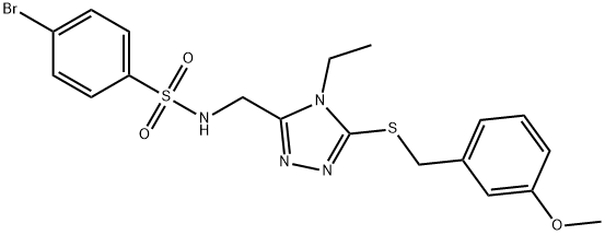 4-BROMO-N-((4-ETHYL-5-[(3-METHOXYBENZYL)SULFANYL]-4H-1,2,4-TRIAZOL-3-YL)METHYL)BENZENESULFONAMIDE Struktur