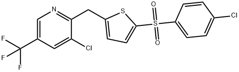 3-CHLORO-2-((5-[(4-CHLOROPHENYL)SULFONYL]-2-THIENYL)METHYL)-5-(TRIFLUOROMETHYL)PYRIDINE Struktur