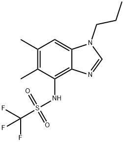 N-(5,6-DIMETHYL-1-PROPYL-1H-1,3-BENZIMIDAZOL-4-YL)(TRIFLUORO)METHANESULFONAMIDE Struktur