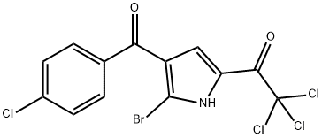 1-[5-BROMO-4-(4-CHLOROBENZOYL)-1H-PYRROL-2-YL]-2,2,2-TRICHLORO-1-ETHANONE Struktur