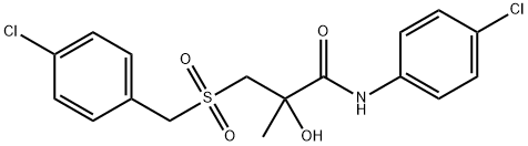 3-[(4-CHLOROBENZYL)SULFONYL]-N-(4-CHLOROPHENYL)-2-HYDROXY-2-METHYLPROPANAMIDE Struktur