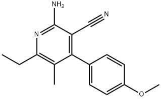 2-AMINO-6-ETHYL-4-(4-METHOXYPHENYL)-5-METHYLNICOTINONITRILE Struktur