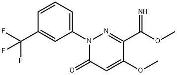 METHYL 4-METHOXY-6-OXO-1-[3-(TRIFLUOROMETHYL)PHENYL]-1,6-DIHYDRO-3-PYRIDAZINECARBOXIMIDOATE Struktur